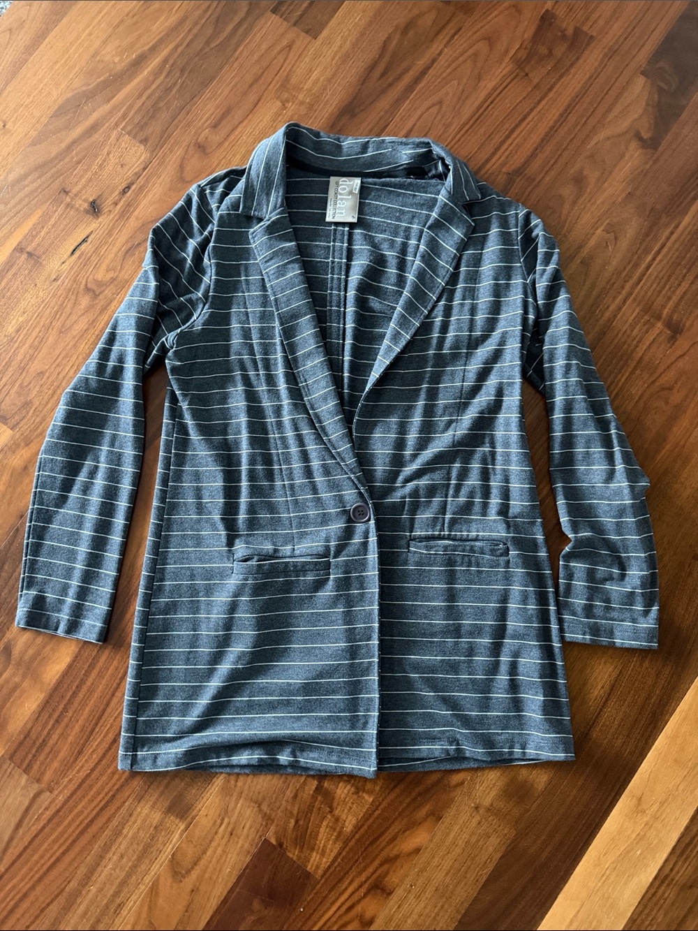 Dolan Striped Knit Blazer - Dark Gray